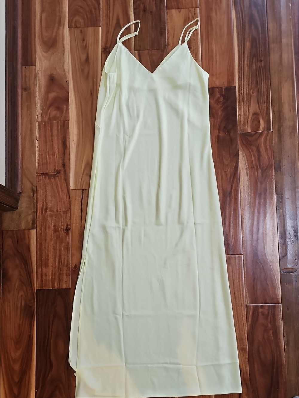 a new day Pale Yellow Slip Maxi Dress with Double Spaghetti Straps
